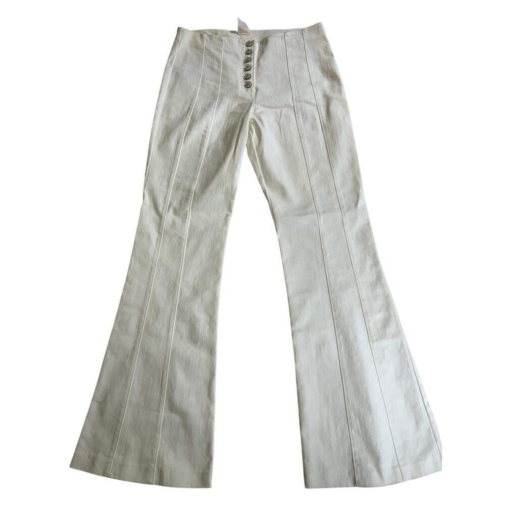 Cinq a Sept Women's White Carolina Button-Up Flare Jeans - Size 4 - NWT